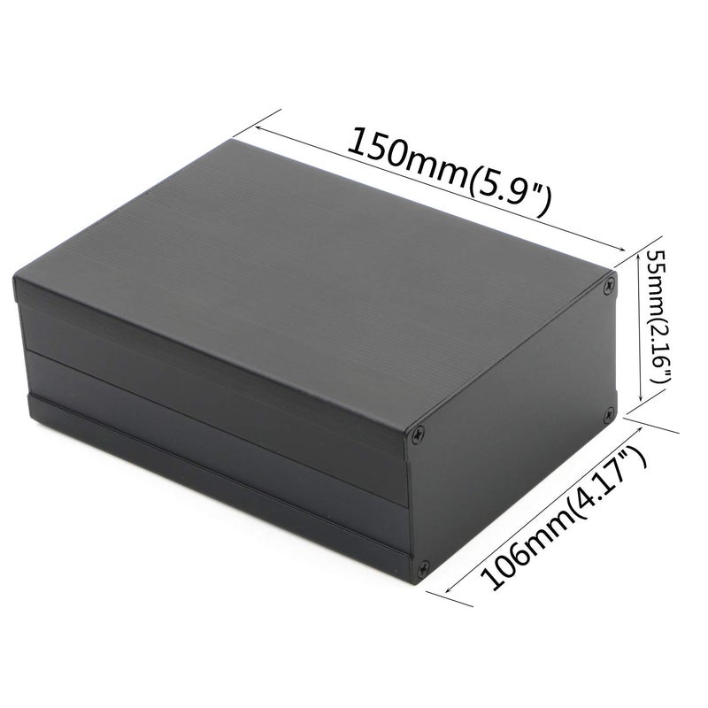 JIUWU Aluminum Project Box PCB Enclosure Case Sand Blast Reinforced Split for Audio Amplifier DIY Power Supply Signal Amplifier, 4.17x2.16x5.90 inch (LWH) - Image 3